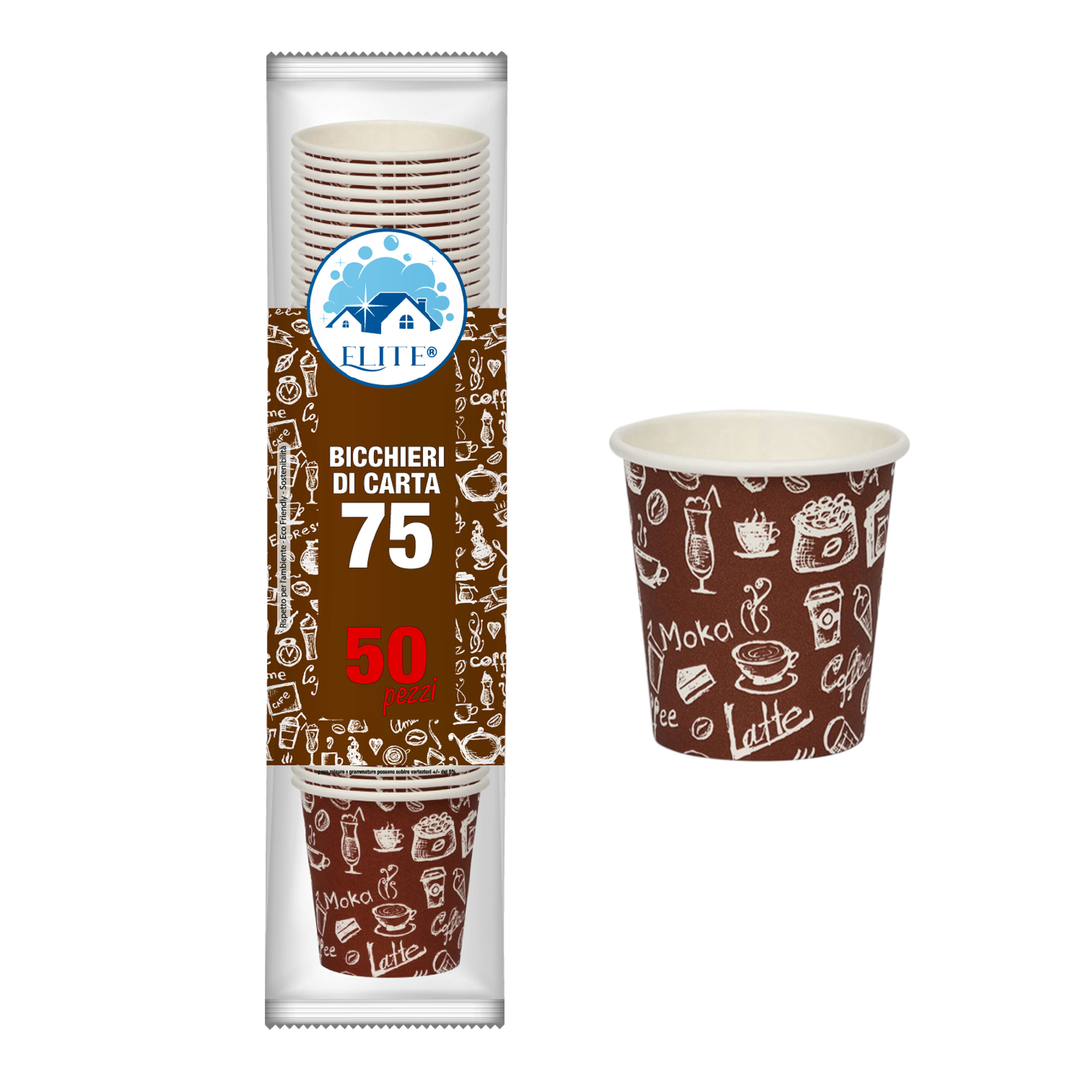 Immagine Bicchieri in carta 75 ml 2,5 oz coffe time