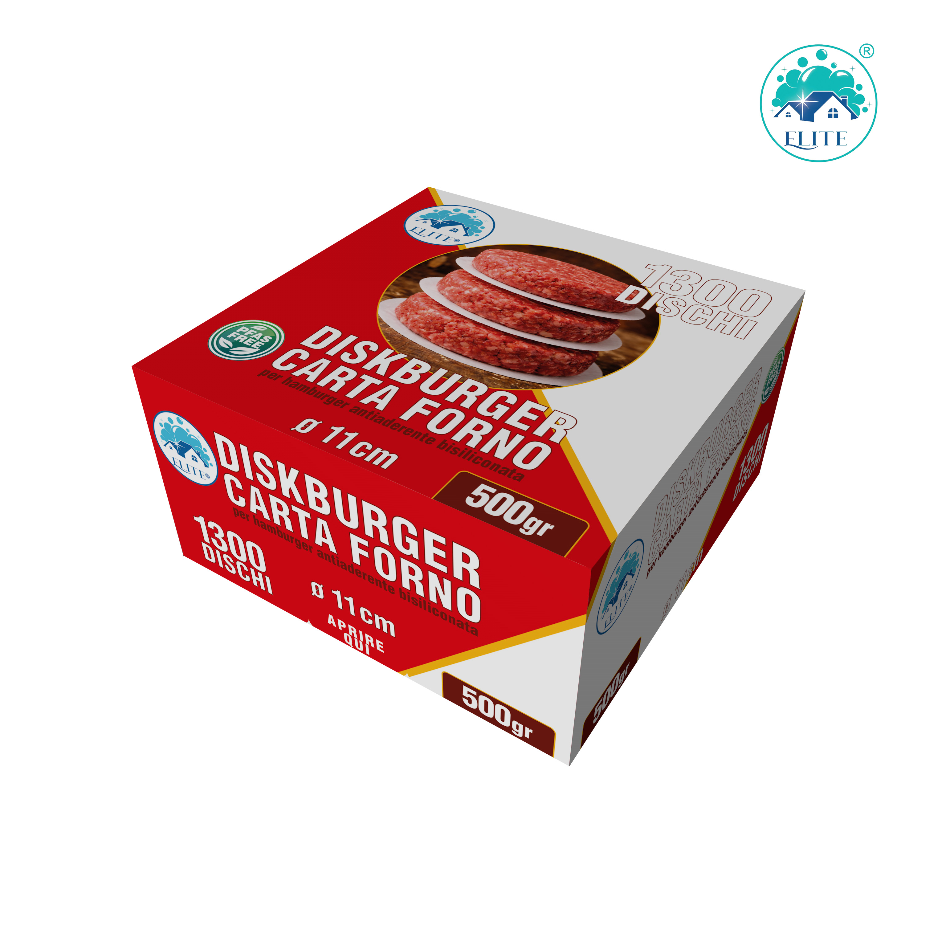 Immagine Carta da forno pretagliata hamburger Ø 11 cm - 1300 pz