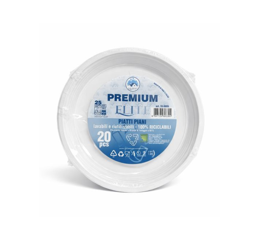 Immagine Piatti piani elite bianchi conf. 20pz