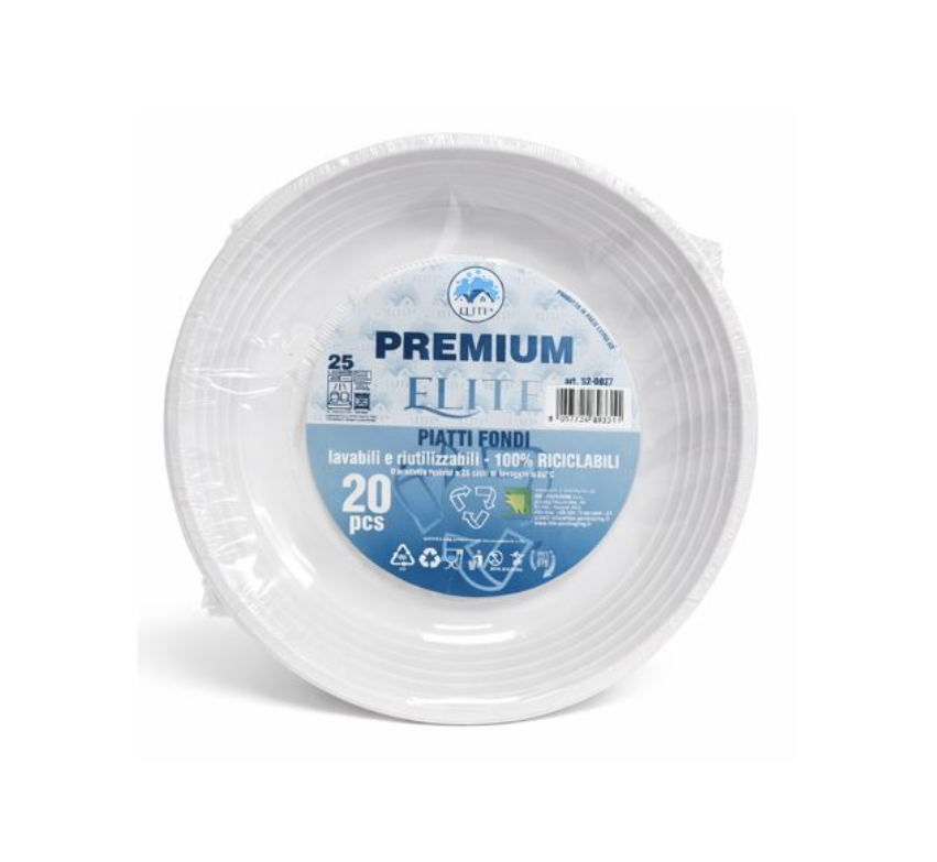 Immagine Piatti fondi elite bianchi conf. 20pz