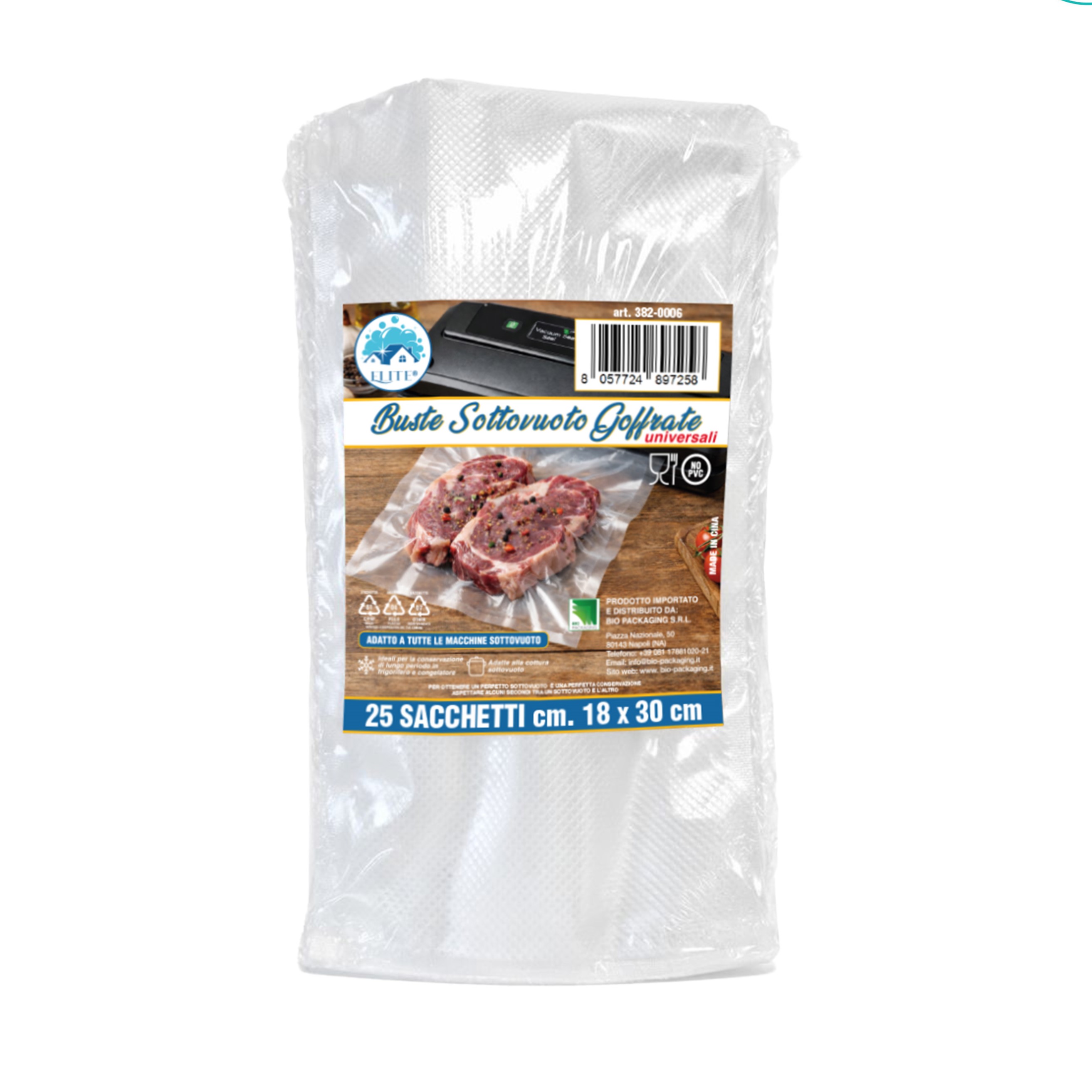 Immagine Sacchetti sottovuoto goffrati 18x30 cm - 25 pz