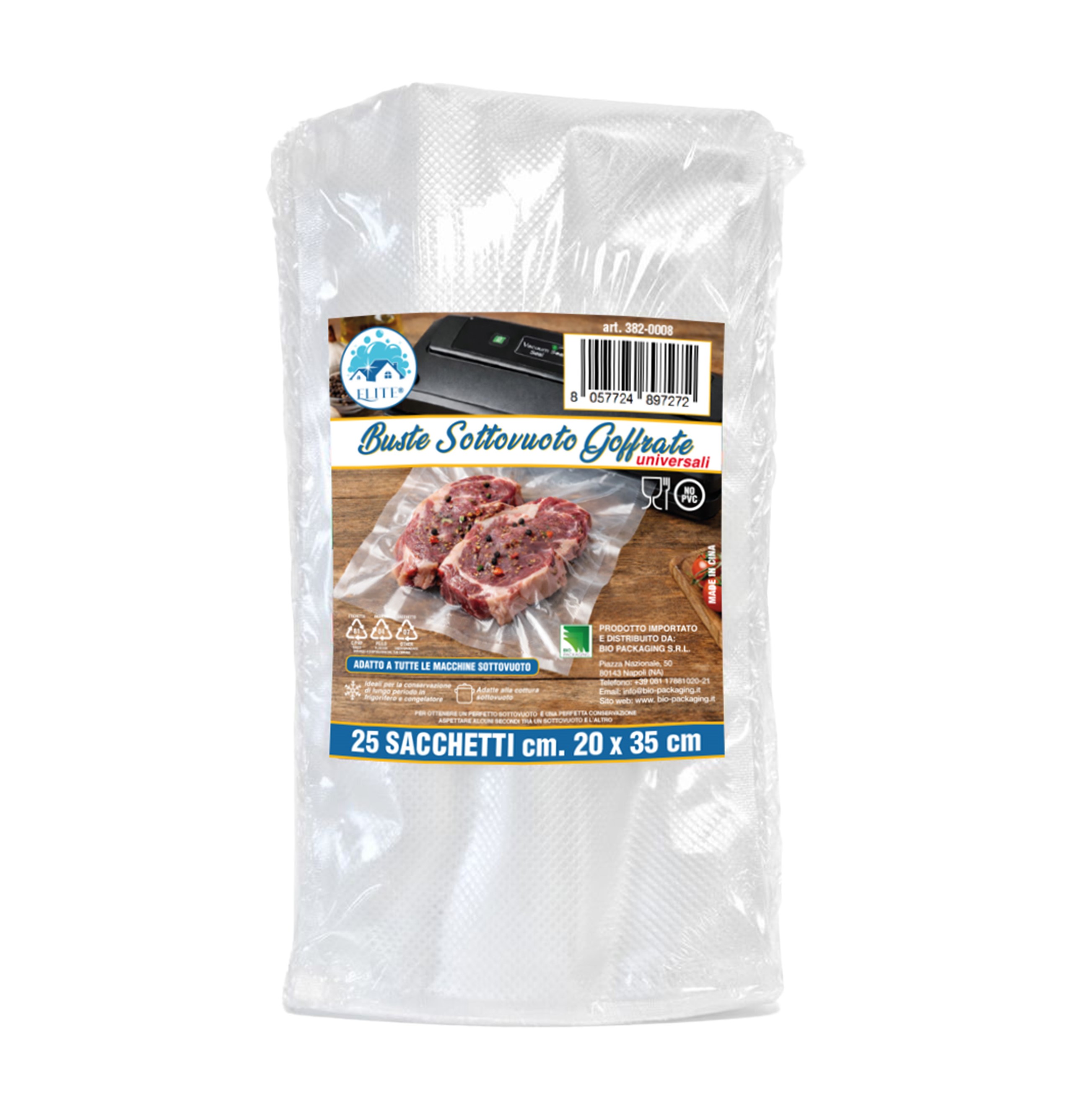 Immagine Sacchetti sottovuoto goffrati 20x35 cm - 25 pz