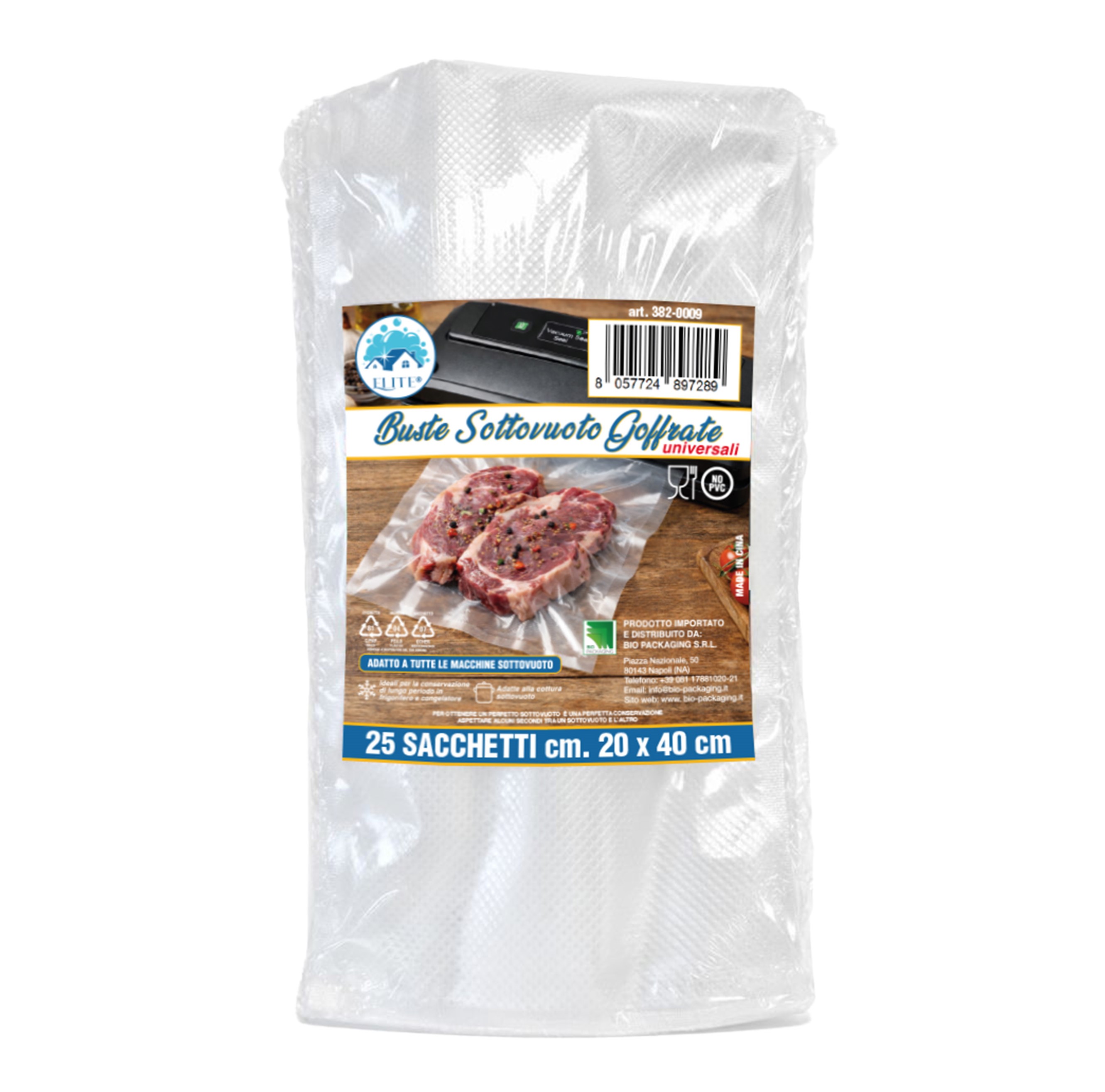 Immagine Sacchetti sottovuoto goffrati 20x40 cm - 25 pz