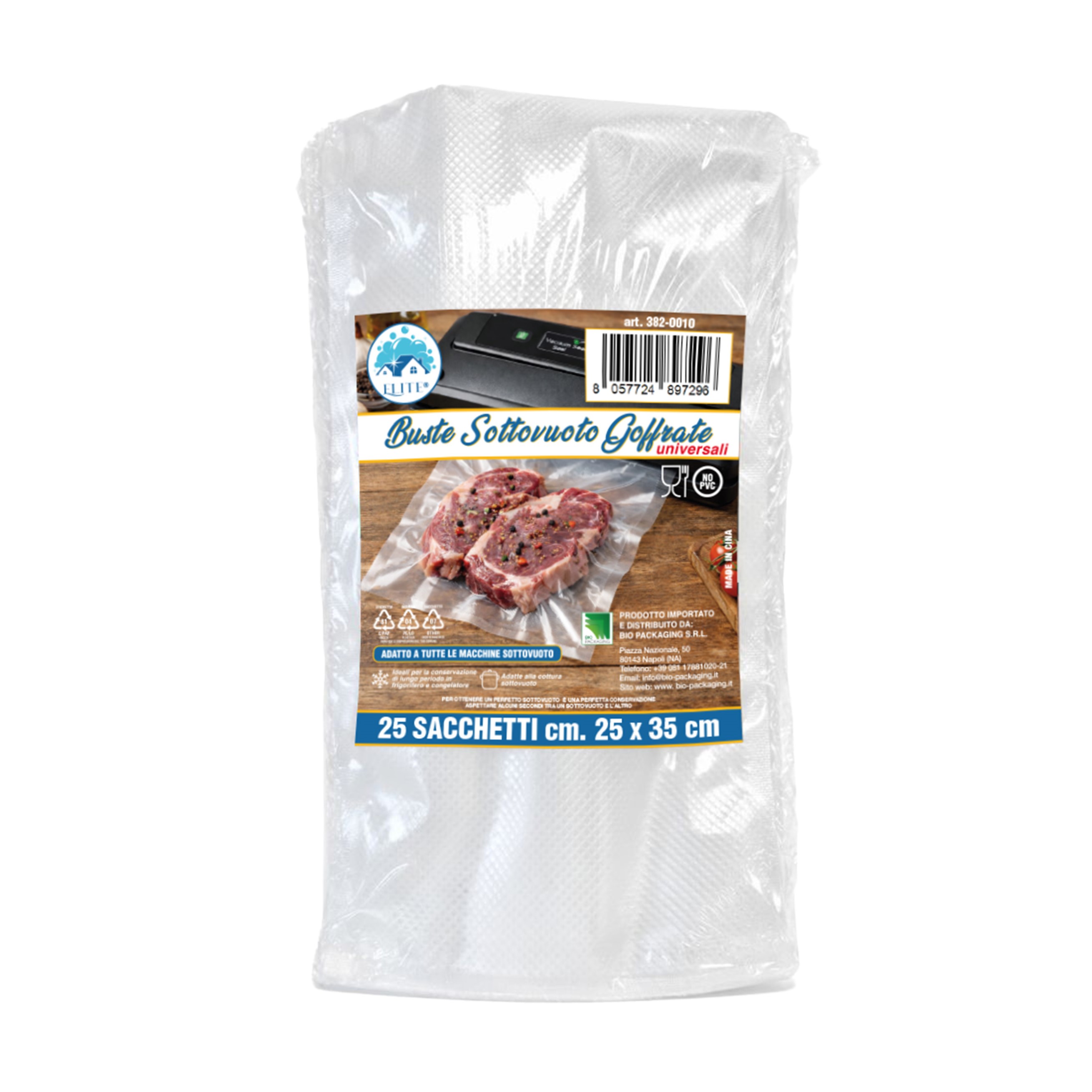 Immagine Sacchetti sottovuoto goffrati 25x35 cm - 25 pz