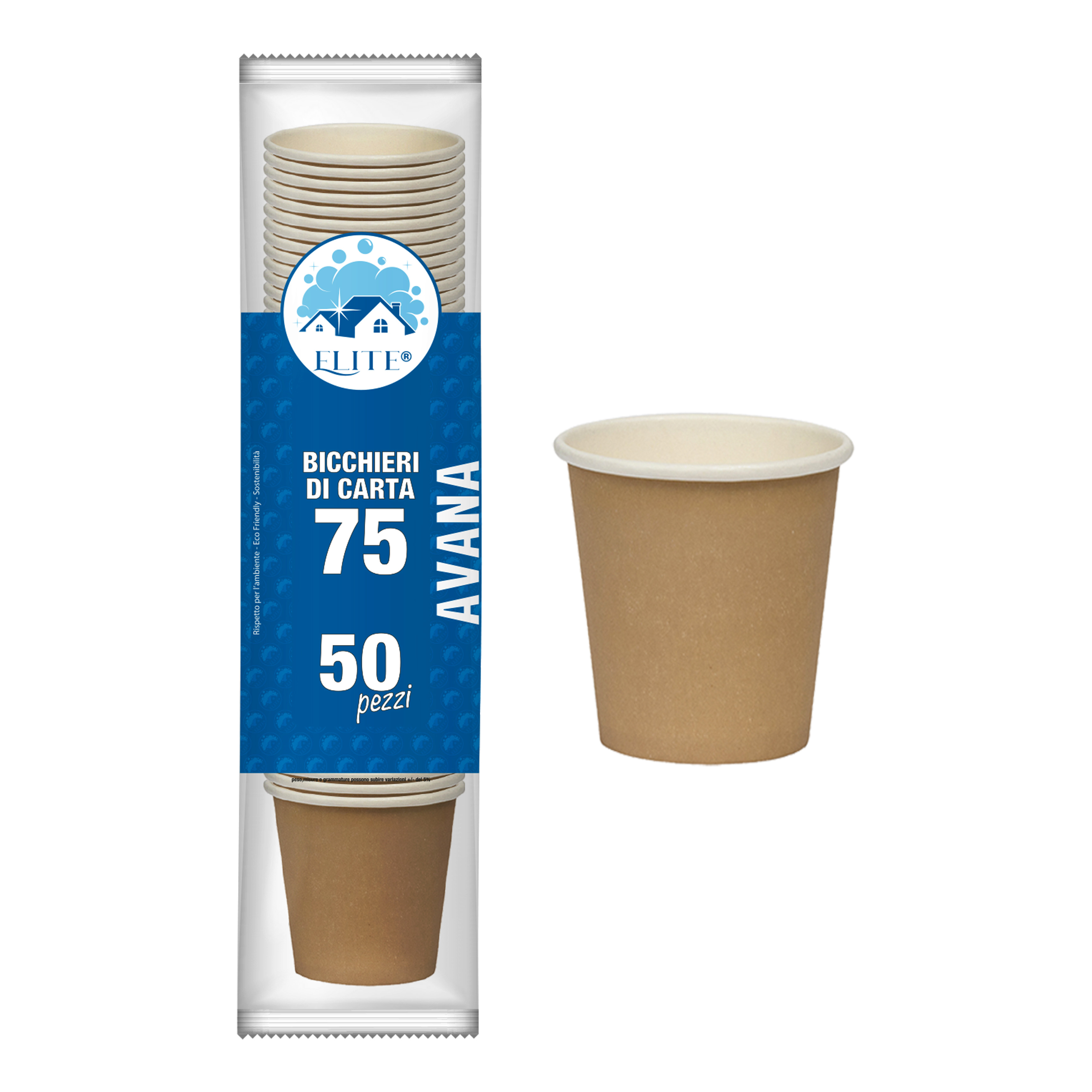 Immagine Bicchiere di carta 75 ml 50 mm 2,5 oz - avana