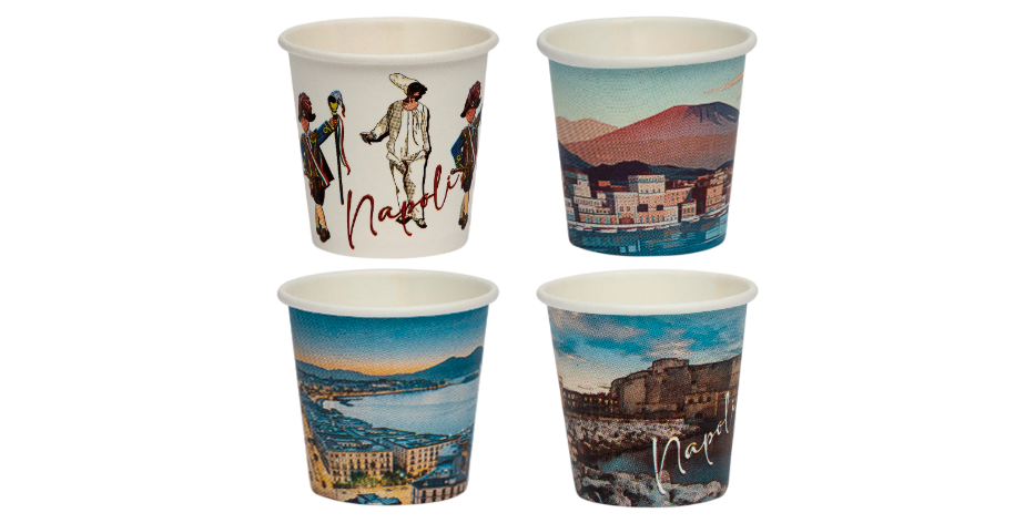 Immagine Bicchieri carta 75ml napoli city conf. 50 pz