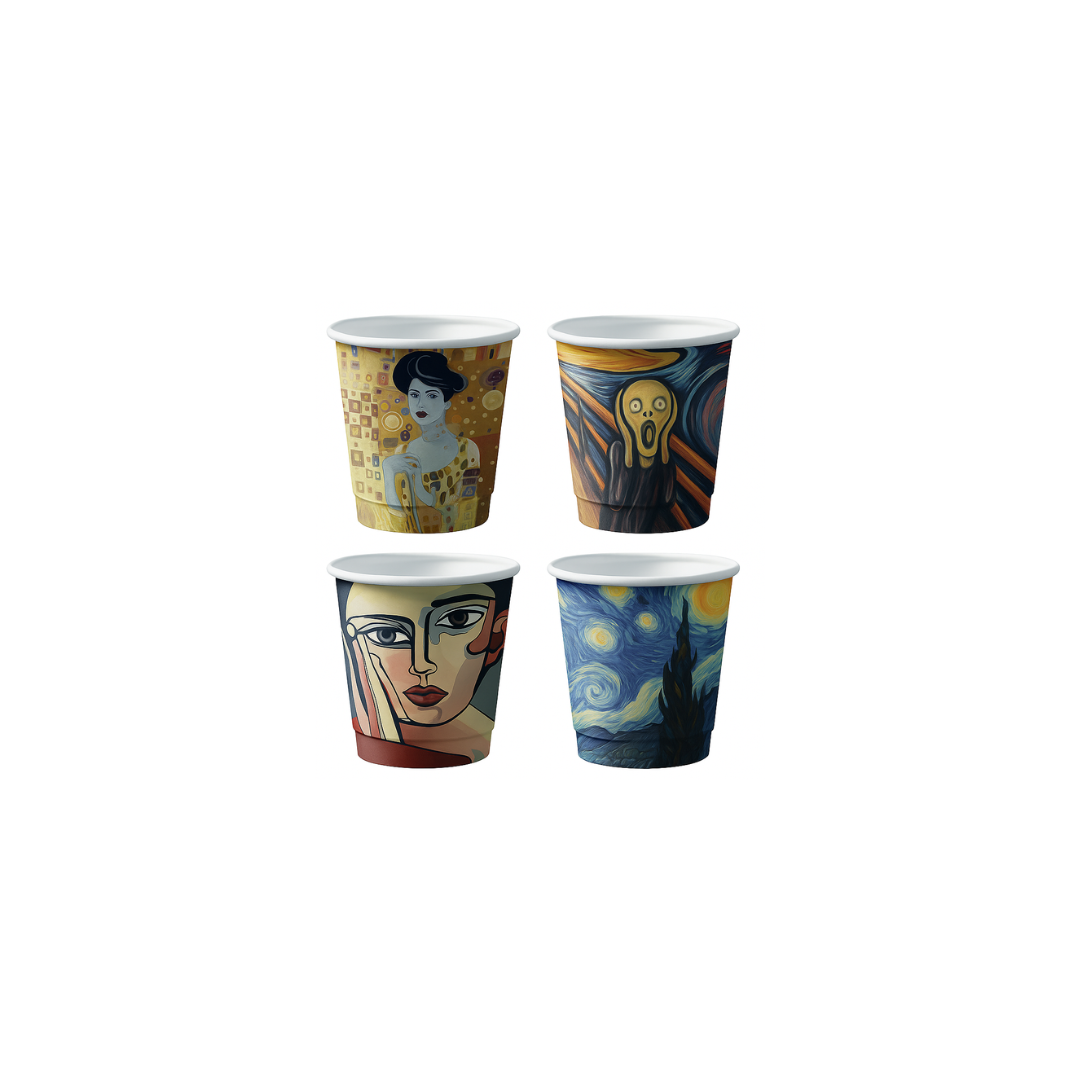 Immagine Bicchieri carta 75 ml dec. arte conf. 50 pz