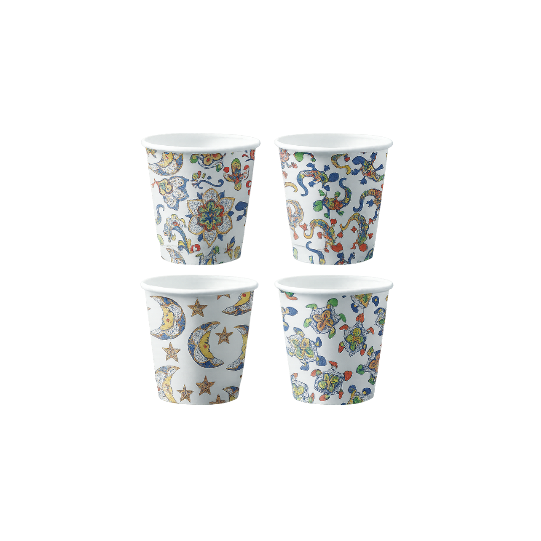 Immagine Bicchieri carta 180 ml dec.ceramica conf. 50 pz