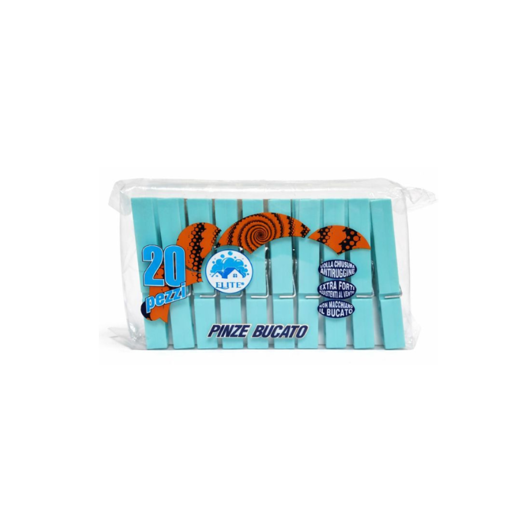 Immagine Pinze bucato extra forti elite verde tiffany 20 pz