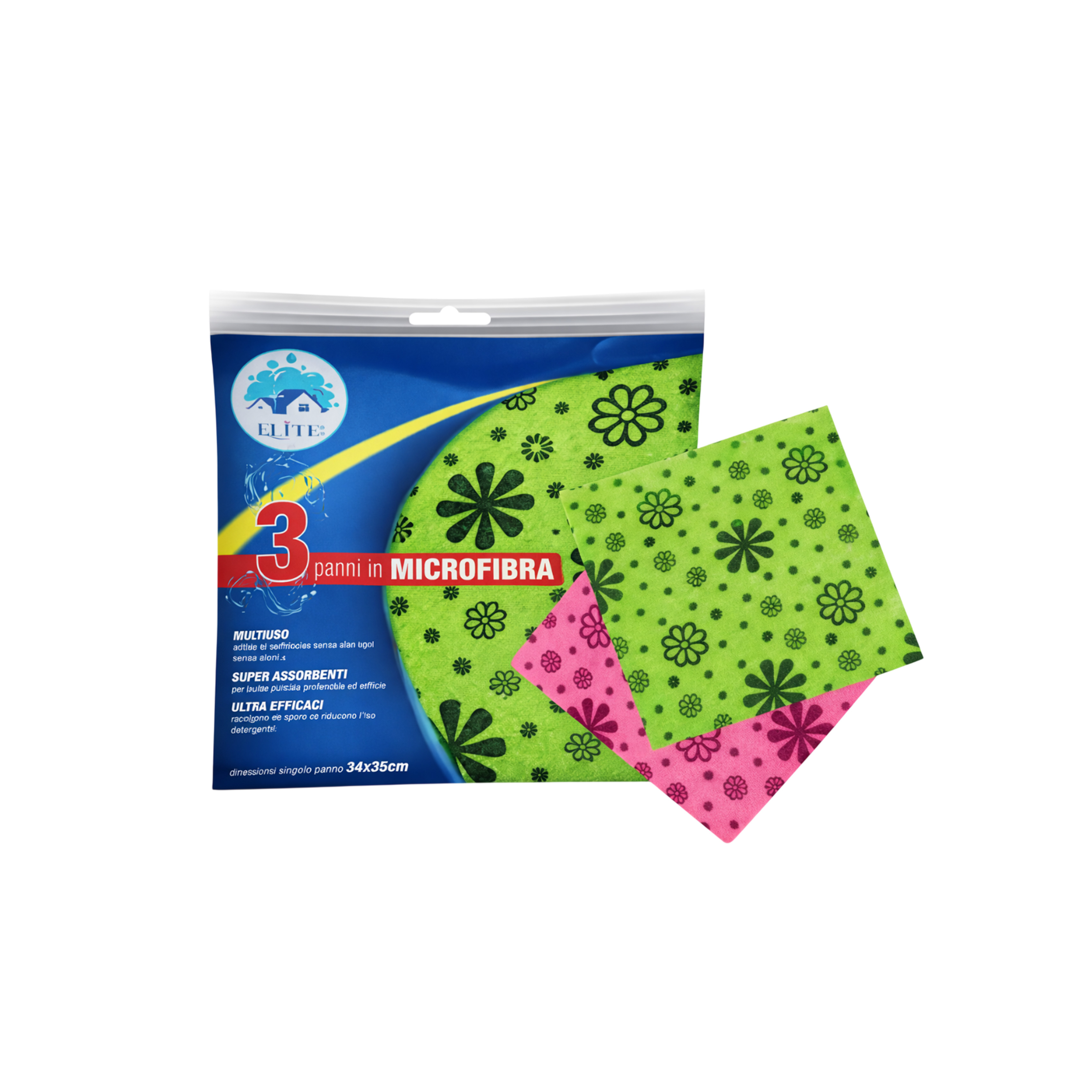 Immagine Panni in microfibra 2 colori 34x45 cm - 2 pz
