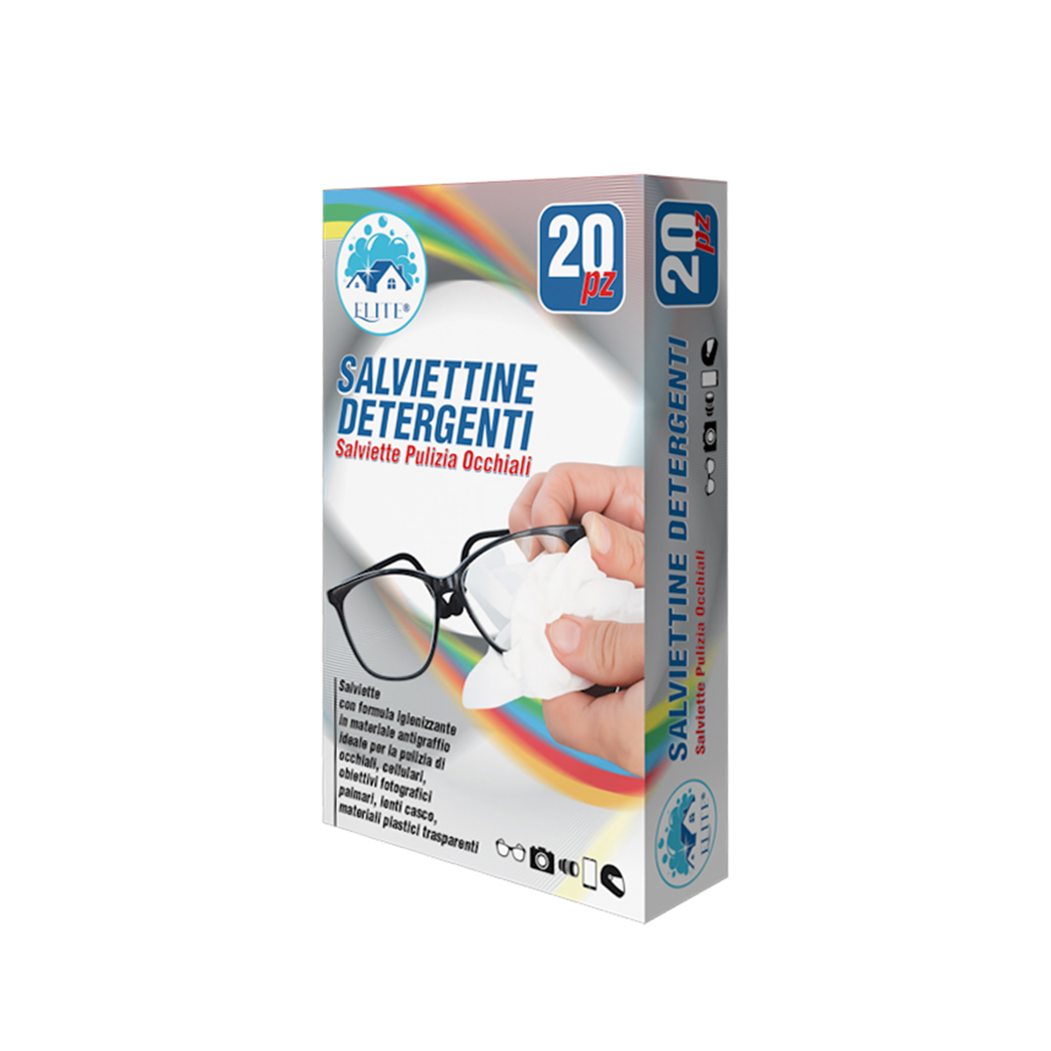 Immagine Salviettine detergenti - salviette pulizia occhiali 20 pz