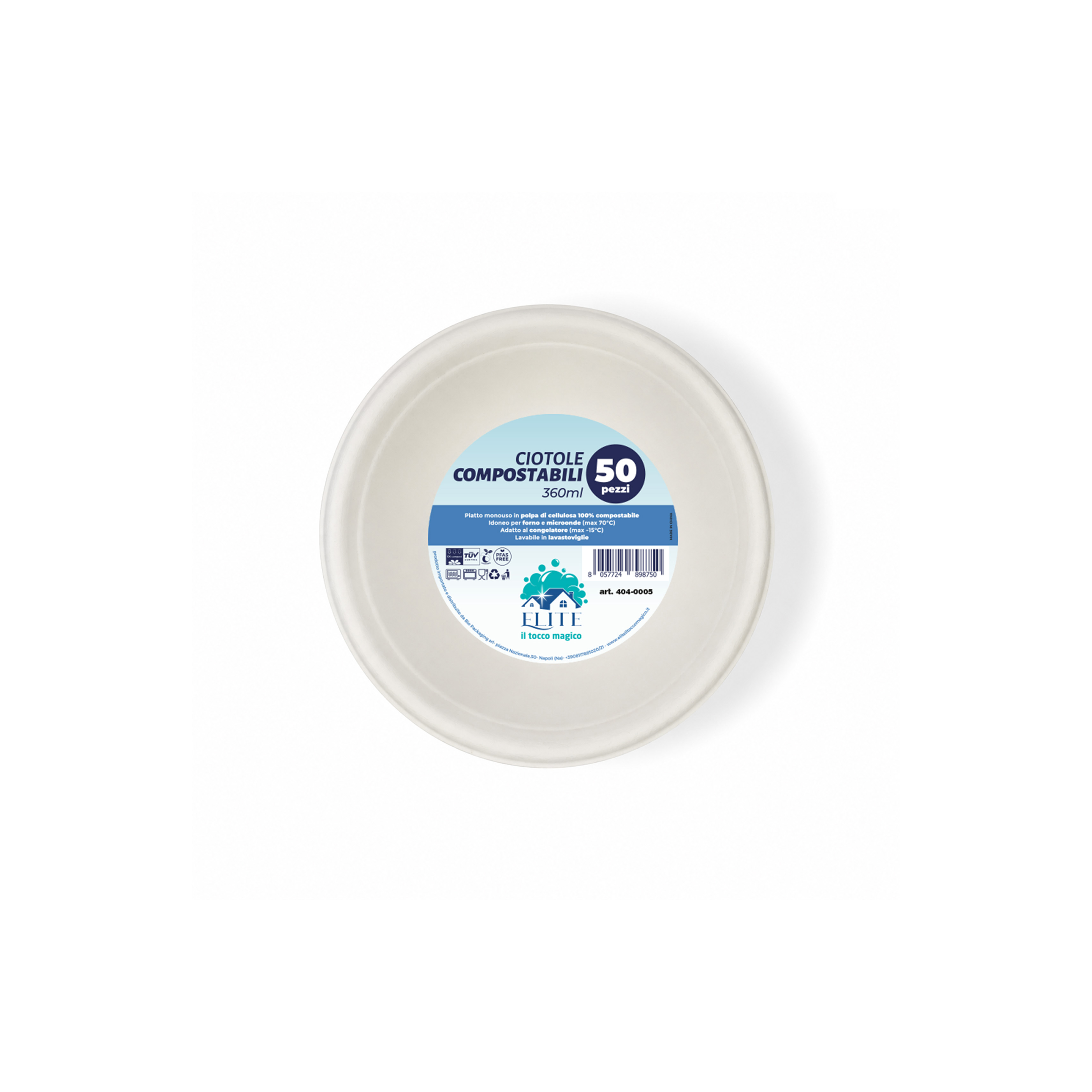 Immagine Ciotola bagasse pfas free 360 ml - 50 pz