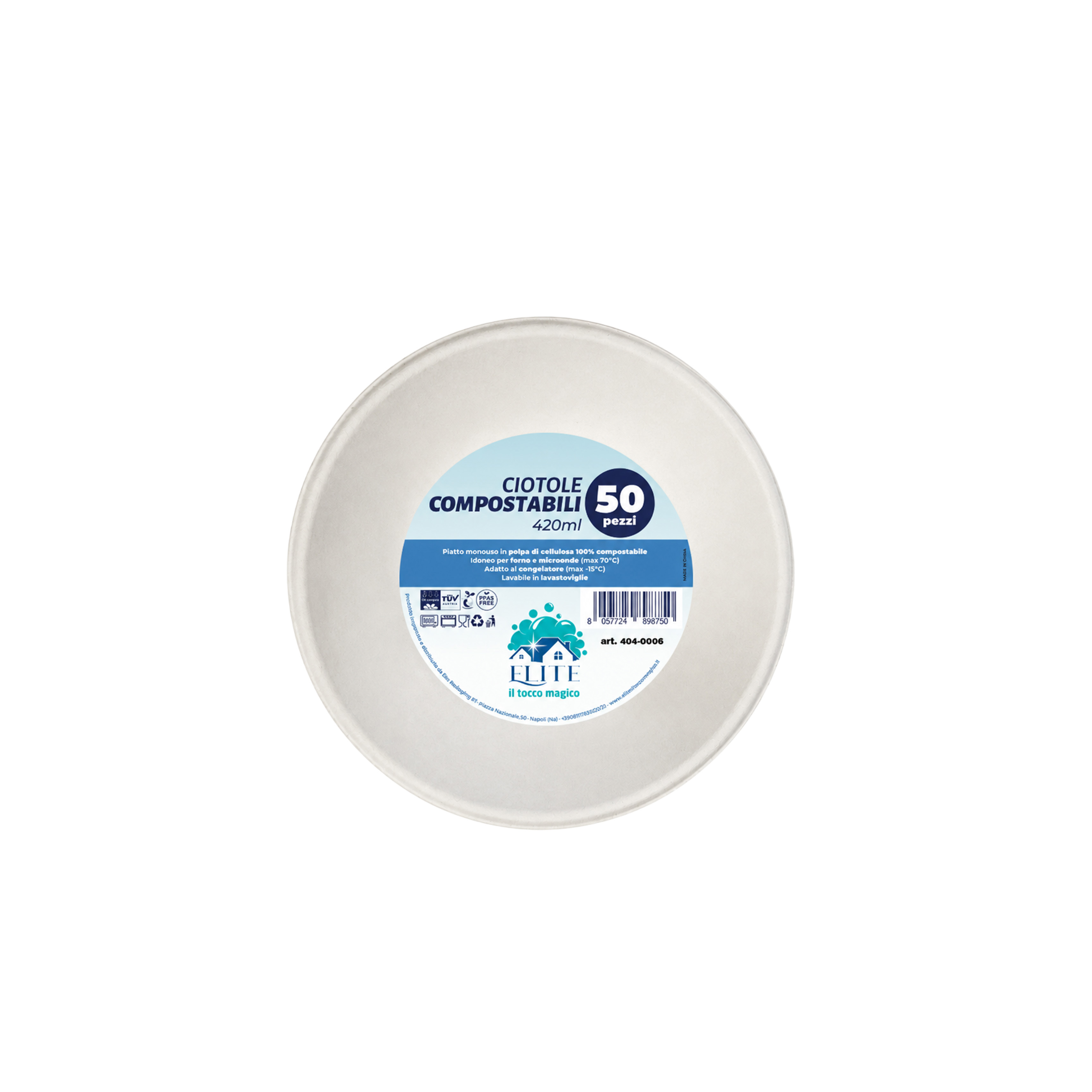 Immagine Ciotola bagasse pfas free 420 ml - 50 pz