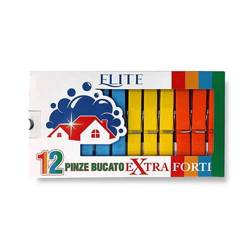 Immagine Pinze bucato extra forti elite colorate conf. 12pz