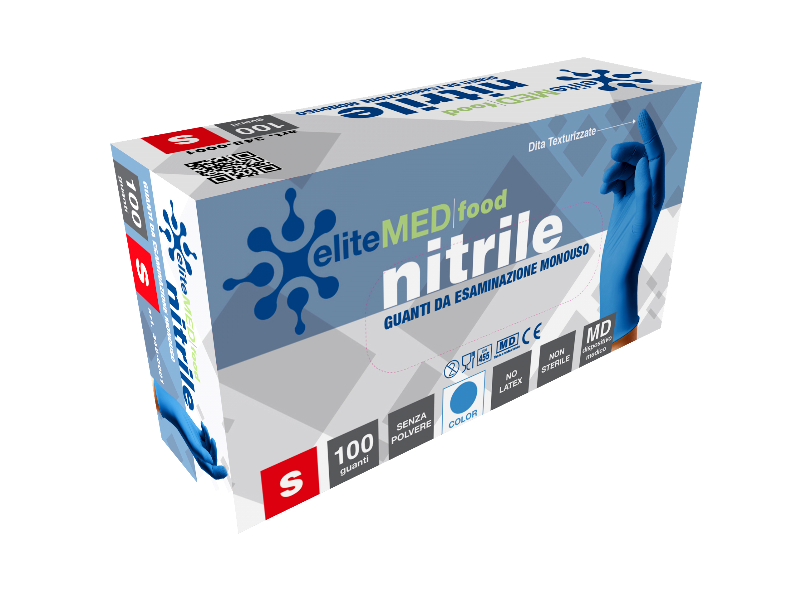 Immagine Guanti di nitrile blu conf.100 pz - taglia s