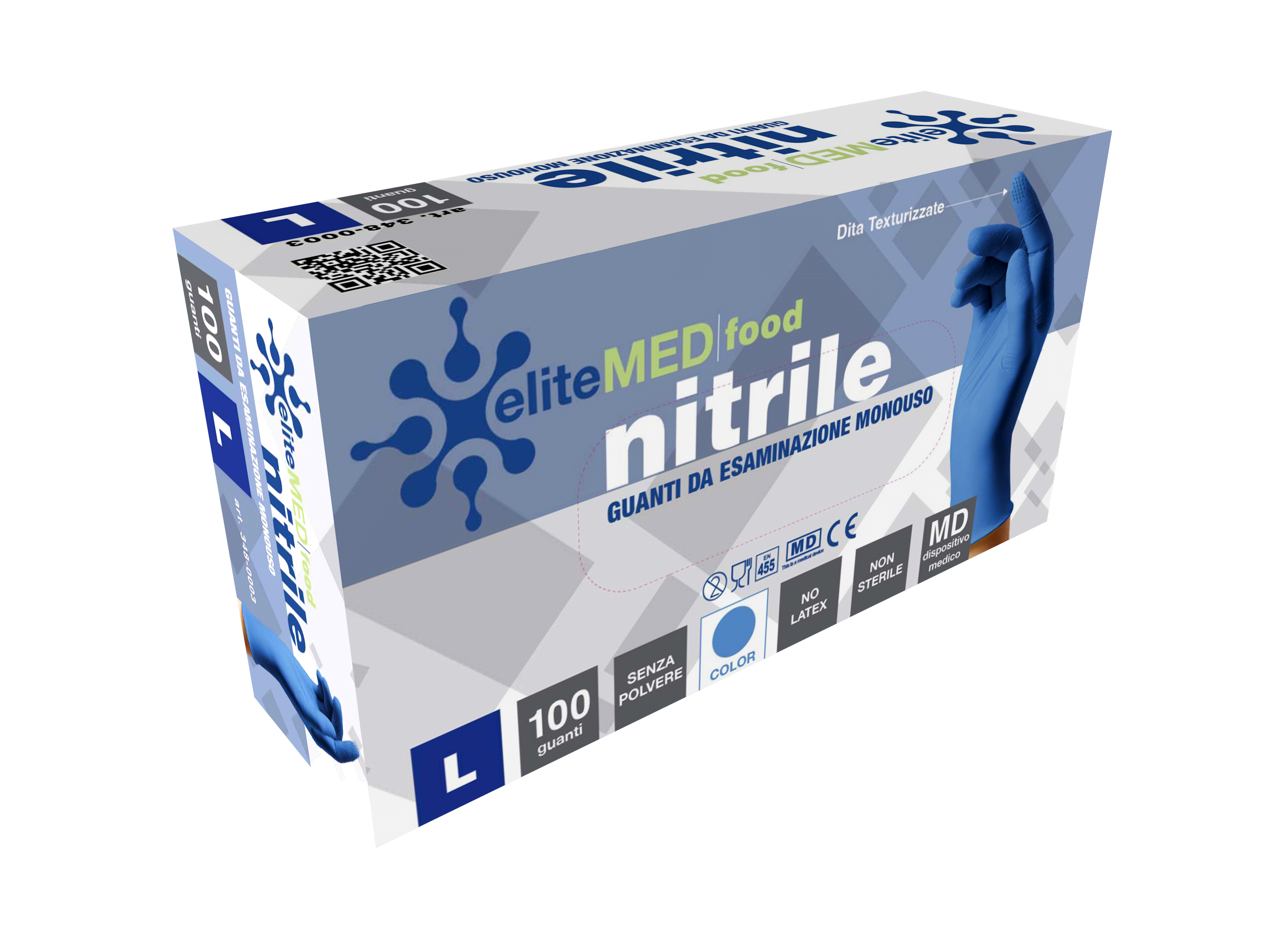 Immagine Guanti di nitrile blu conf.100 pz - taglia l