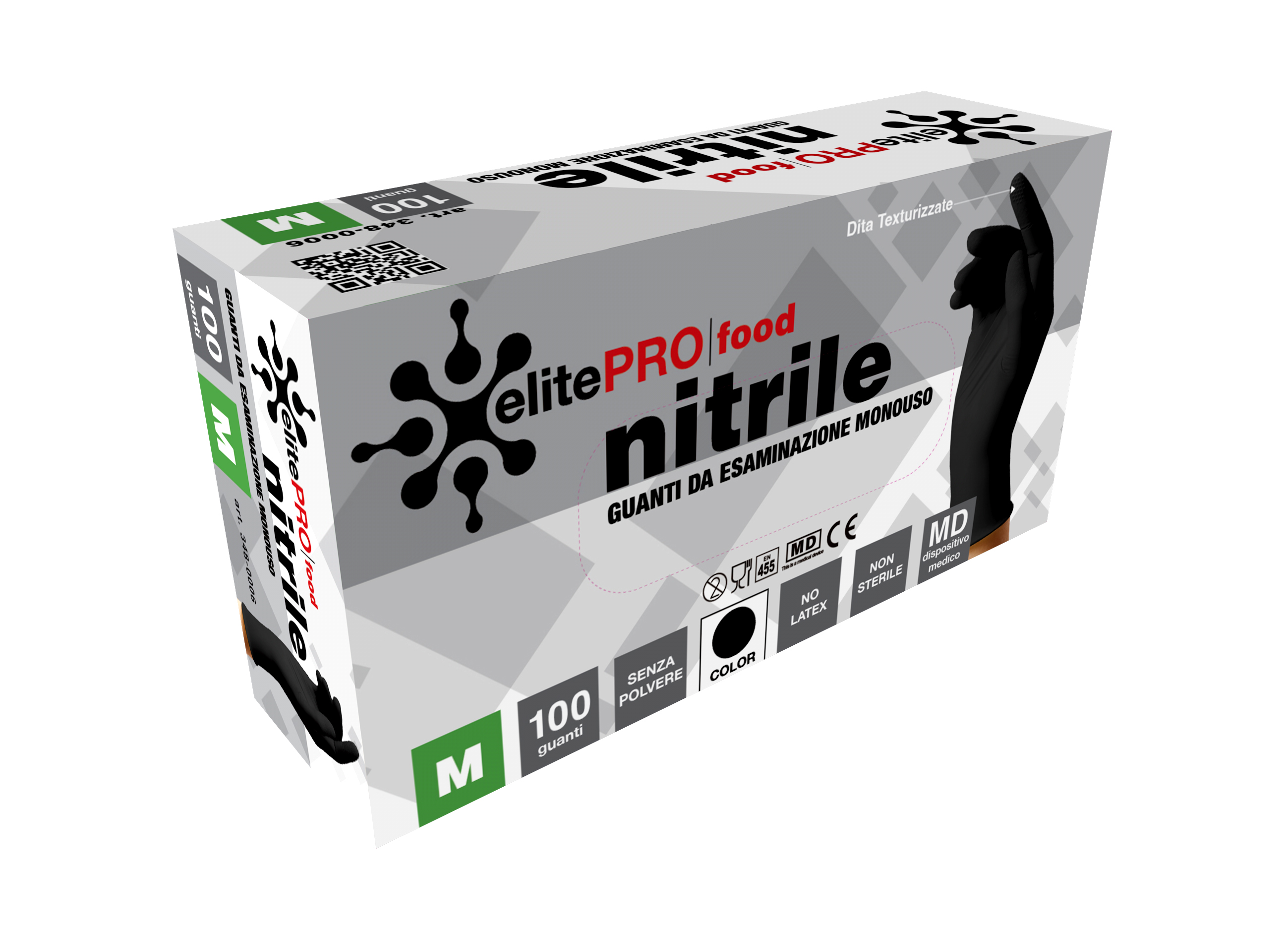 Immagine Guanti di nitrile neri conf. 100 pz - taglia m